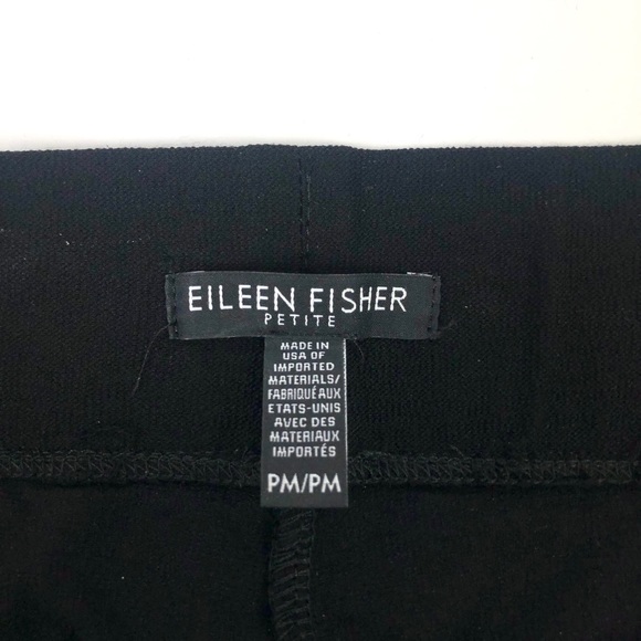 Eileen Fisher Stretch Crepe Slim Black Ankle Pants